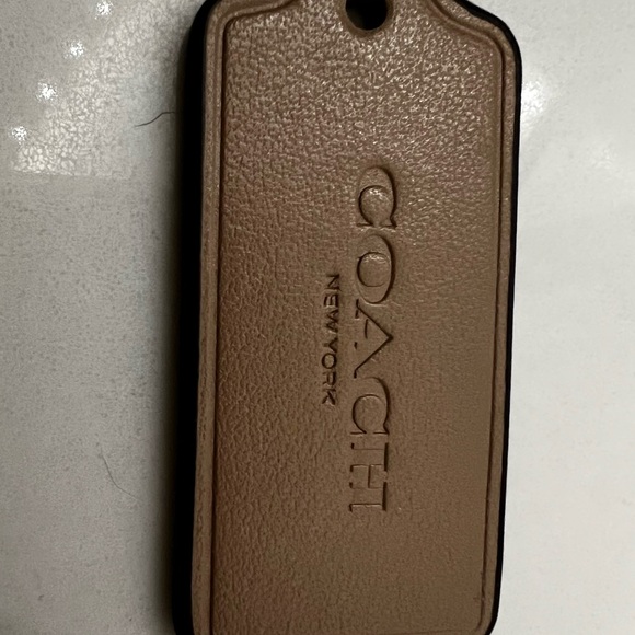 Coach Leather Bag Tag | Dark Tan/Light Brown - Picture 3 of 4